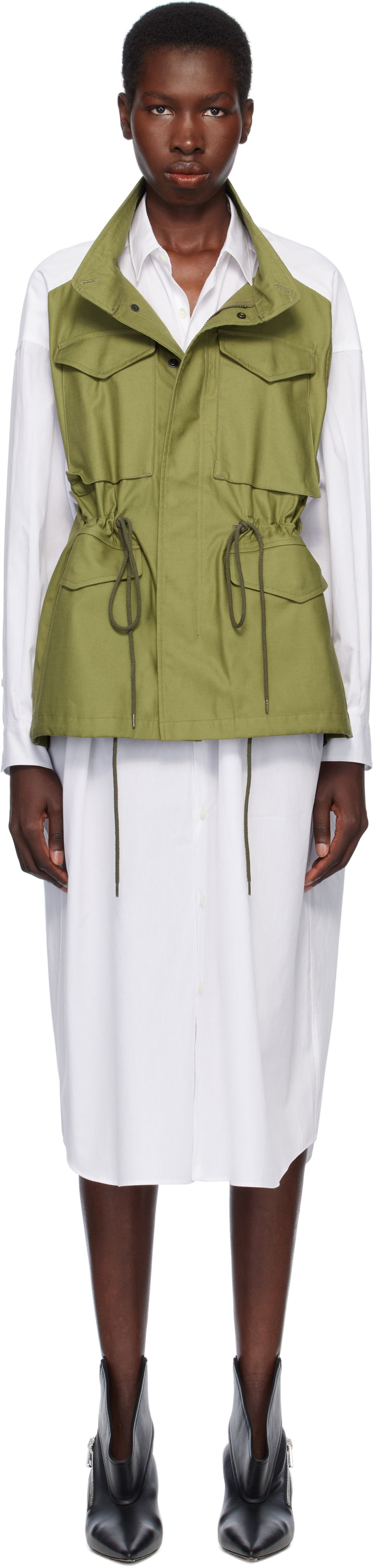 Vest Junya Watanabe Junya Watanabe Shirt Midi Dress Grøn | JO-O028-051, 0