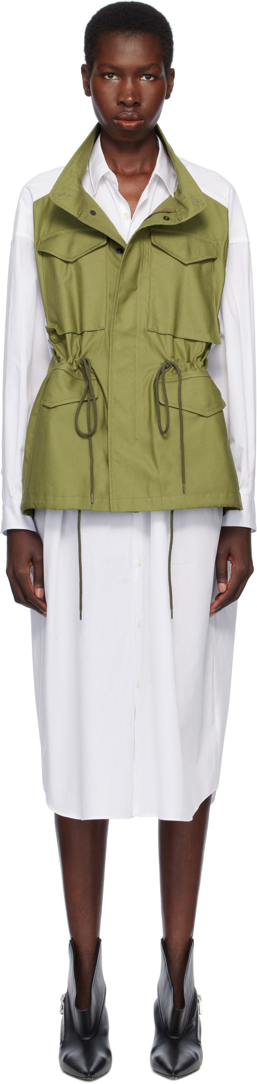 Vest Junya Watanabe Junya Watanabe Shirt Midi Dress Grøn | JO-O028-051