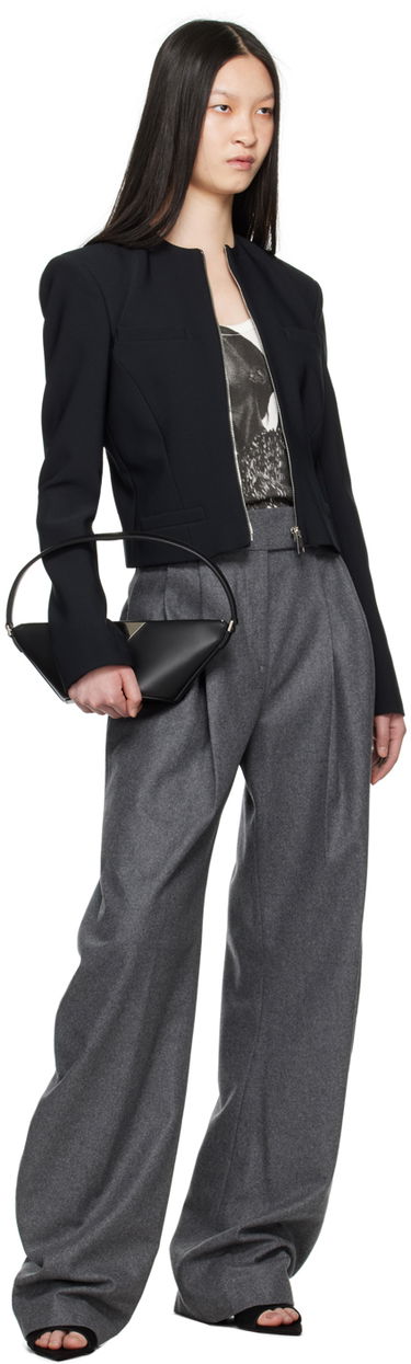 Bukser The Attico The Attico Gary Pleated Wide-Leg Trousers Grå | 248WCP102 W055, 3
