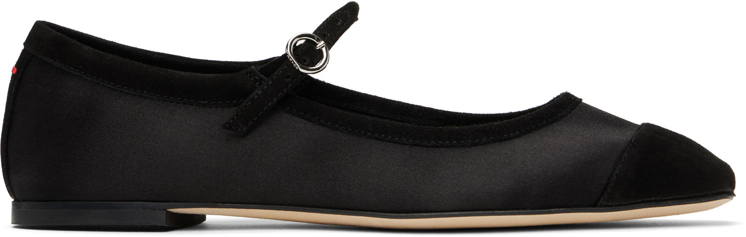 Tøj Aeyde Aeyde Uma Satin Toe-Cap Ballerina Flats Sort | A11-FL-RKLS08FL169-SS25-800-067, 0