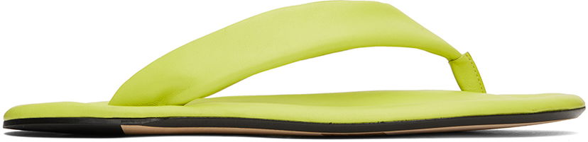 Sneakers og sko BY FAR BY FAR Dasha Leather Thong Sandals Grøn | 23SSDASAPLNAP