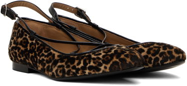 Sneakers og sko A.P.C. A.P.C. Katie Leopard Print Calf Hair Ballerina Flats Brun | PXBUM-F53309, 3