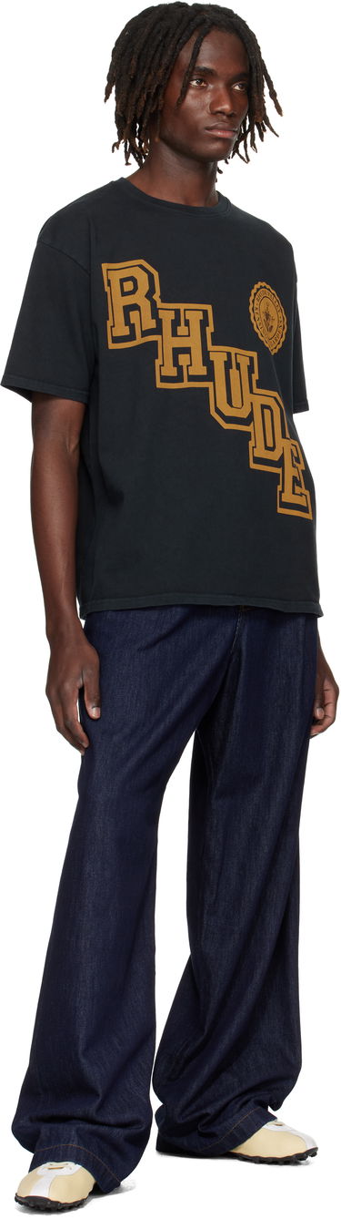 T-shirt Rhude Rhude Collegiate Crest T-Shirt Sort | RHPF25TT05012, 3