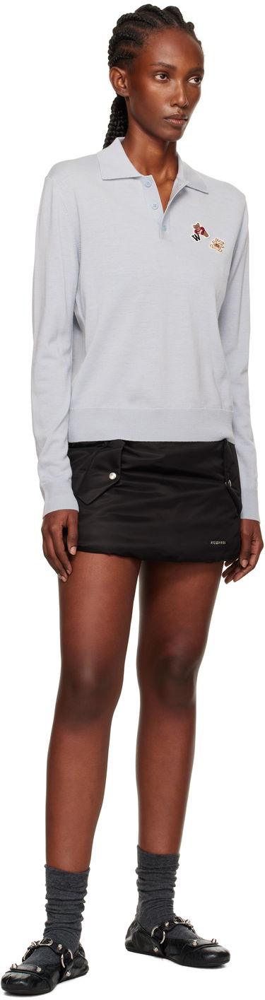 Polo skjorte We11done We11done Double Patched Knit Polo Blå | WD-KT2-25-679-W-GY, 3