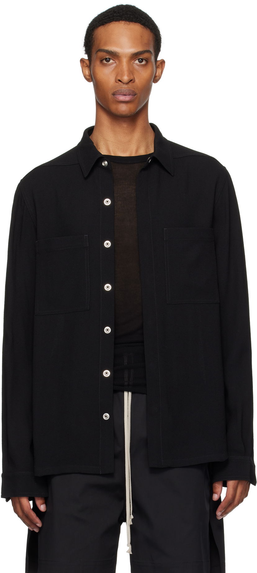 Skjorte Rick Owens Rick Owens Concordians Outer Shirt Sort | RU02E1235 WA