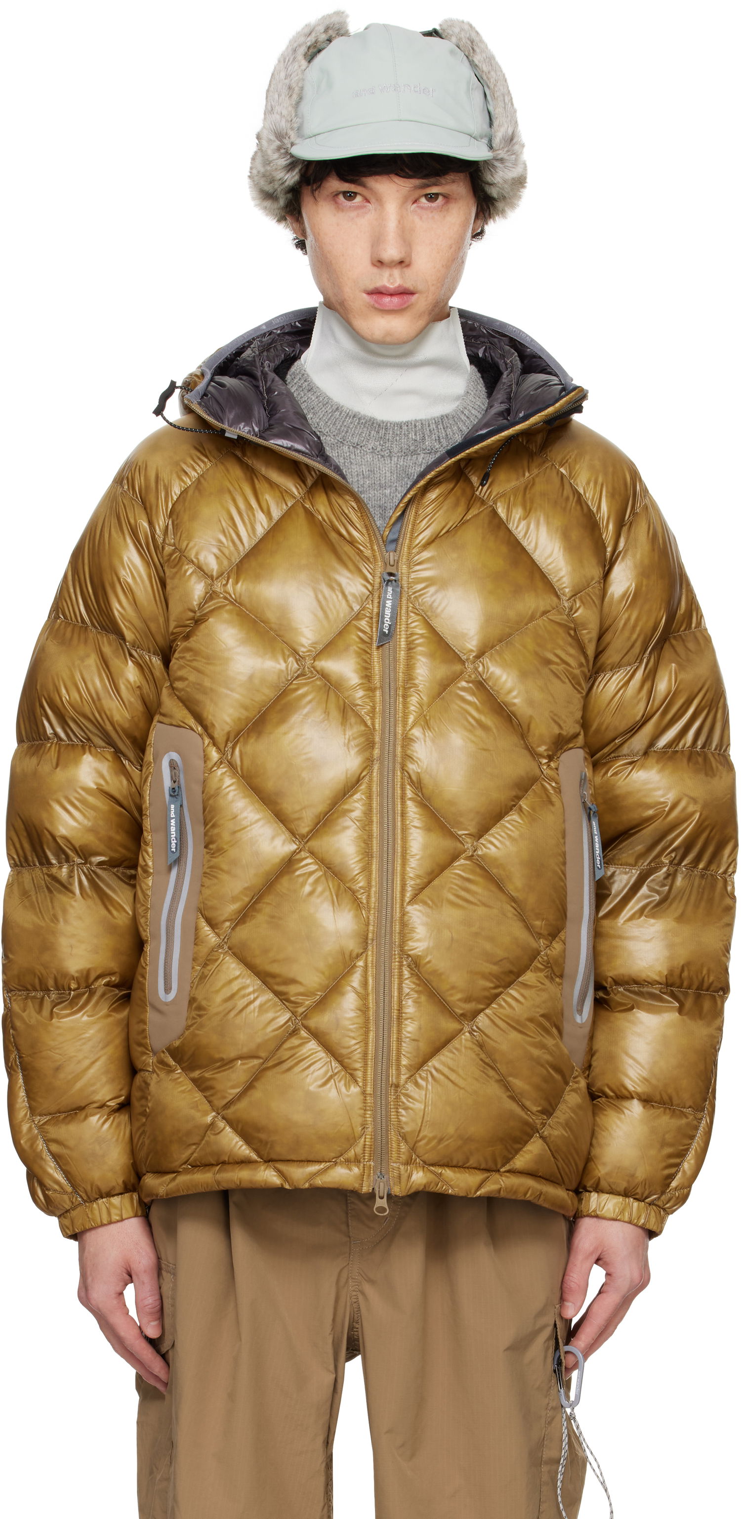 Puffer jakke and wander Diamond Stitch Down Jacket Brun | 5744231105, 0