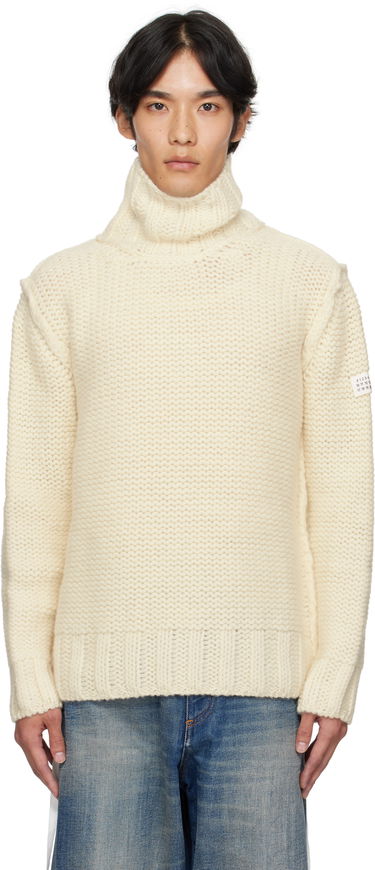 Sweater Maison Margiela MM6 Maison Margiela Chunky Wool Turtleneck Sweater Hvid | SH2HA0008 M13166, 0