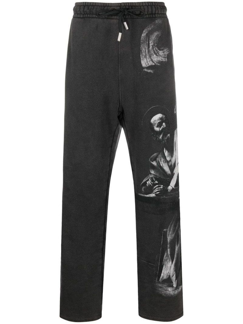 Joggingbukser Off-White Graphic-Print Track Pants Black Sort | OMCH054F23FLE0051077