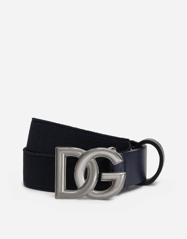 Bælter Dolce & Gabbana Dolce & Gabbana Stretch Belt With DG Logo Mørkeblå | EC0076AQ61680650, 0