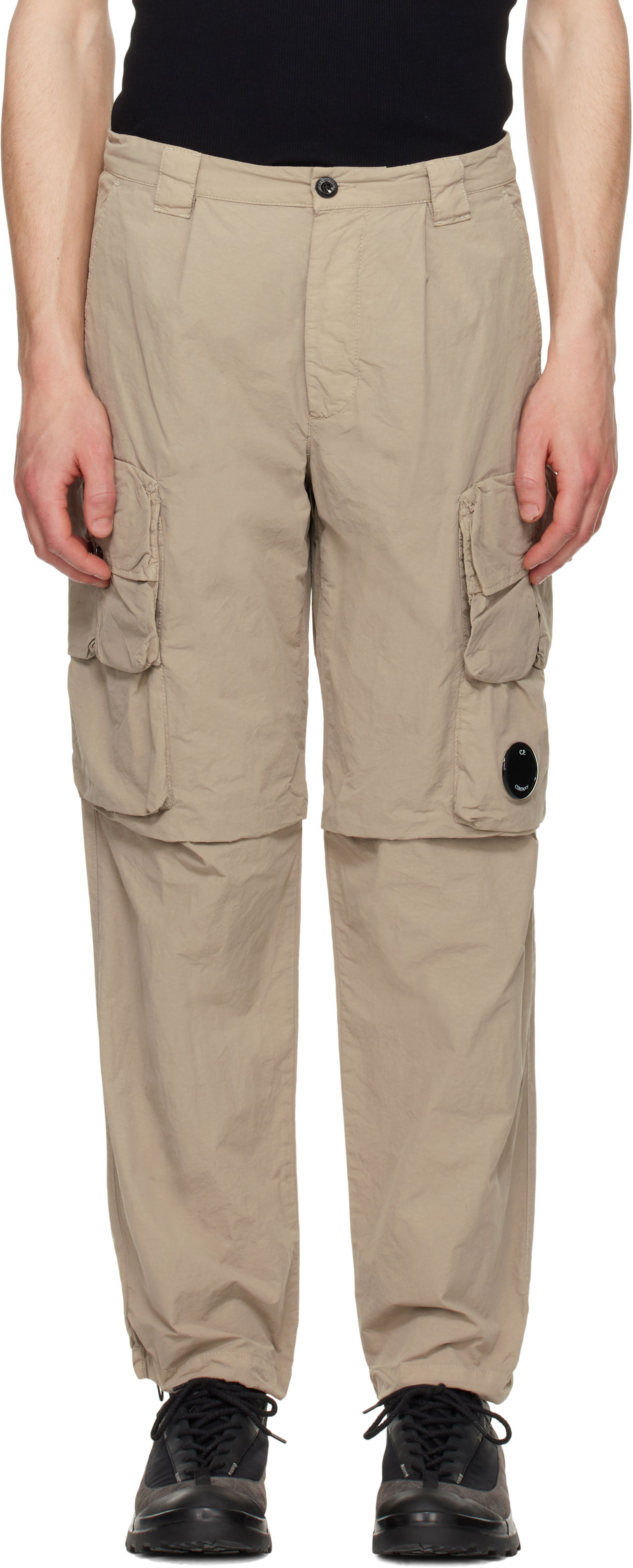 Cargo bukser C.P. Company C.P. Company Flatt Nylon Cargo Pants Beige | 18CMPA170A-005991G, 0