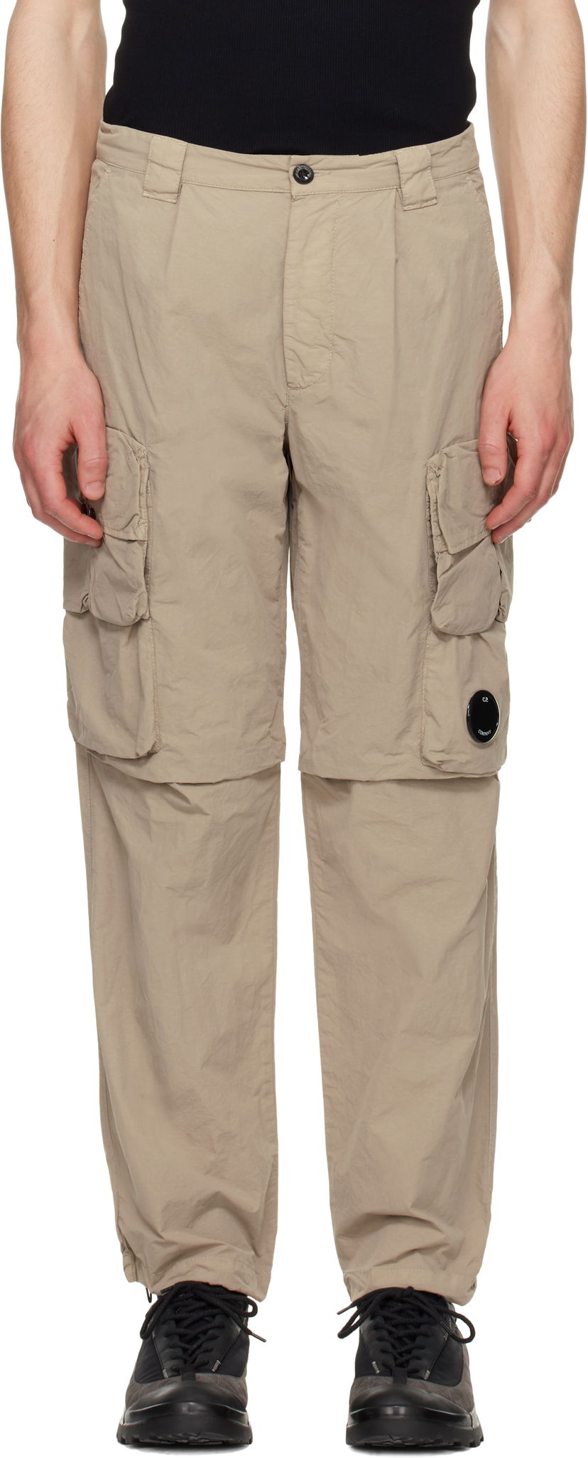 Cargo bukser C.P. Company C.P. Company Flatt Nylon Cargo Pants Beige | 18CMPA170A-005991G