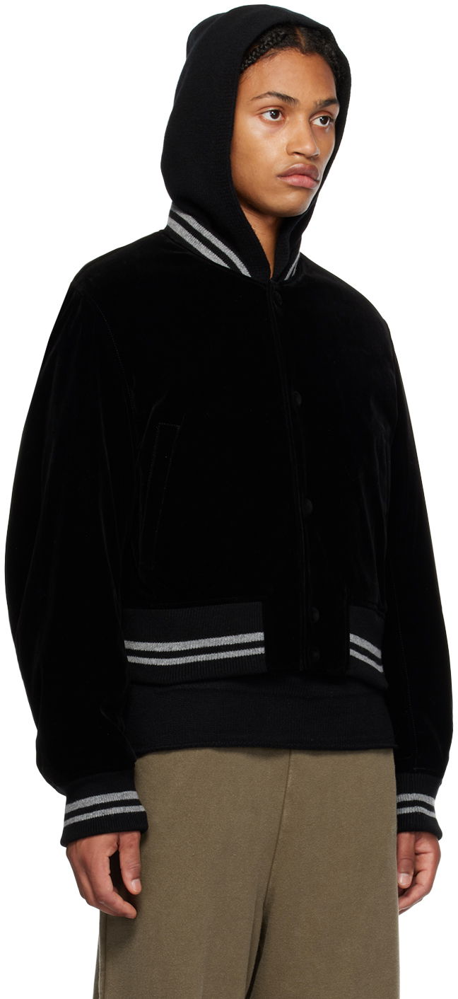 Bomberjakke We11done Padded Hooded Varsity Jacket Sort | WD-JP3-23-085-U-BK, 1