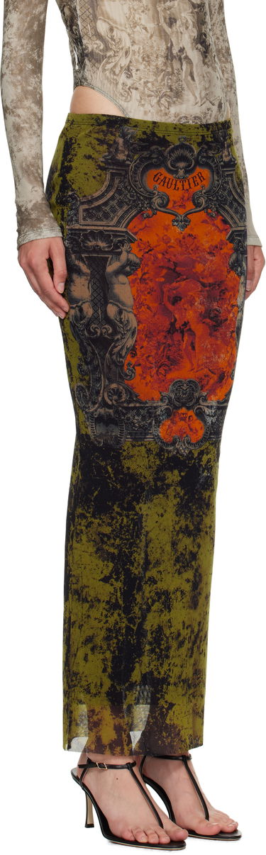 Nederdel Jean Paul Gaultier Medaillon Long Skirt Grøn | 2503WSK005M006 P004115, 4