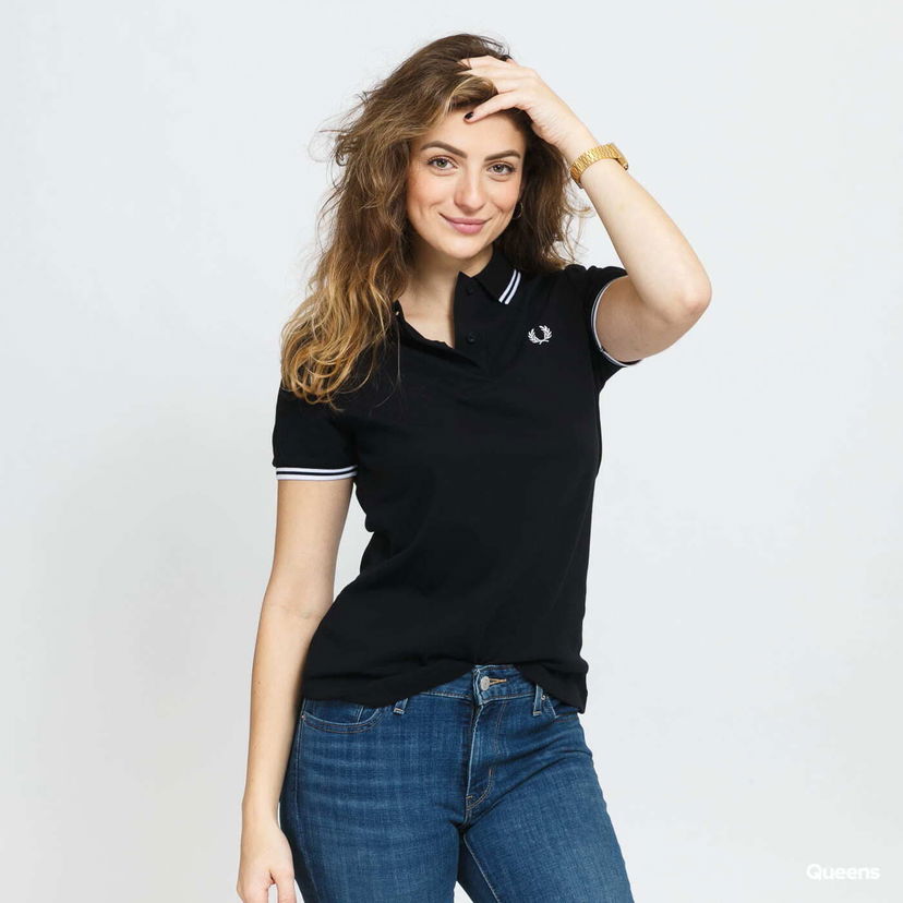 Polo skjorte Fred Perry Fred Perry Twin Tipped Shirt Sort | G3600 350