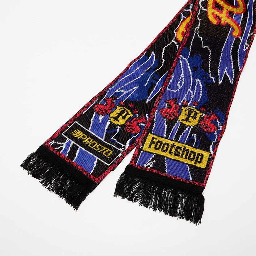 Tørklæde Footshop FTSHP x PROSTO Forza Electric Blue Scarf Sort | FTSHP_419