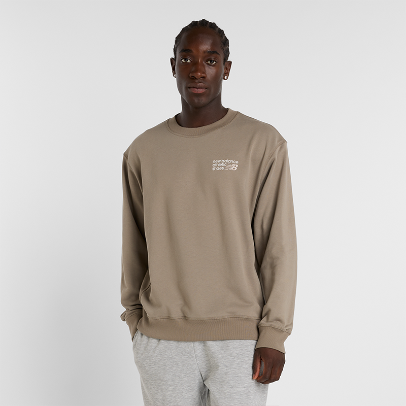 Sweater New Balance New Balance Athletics Crewneck Sweatshirt Brun | NBMT41547DOK