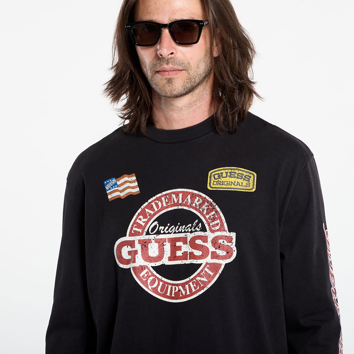 T-shirt GUESS Guess Originals Long Sleeve Race Graphic Tee Sort | M5YI56K8FQ4-JTMU, 1