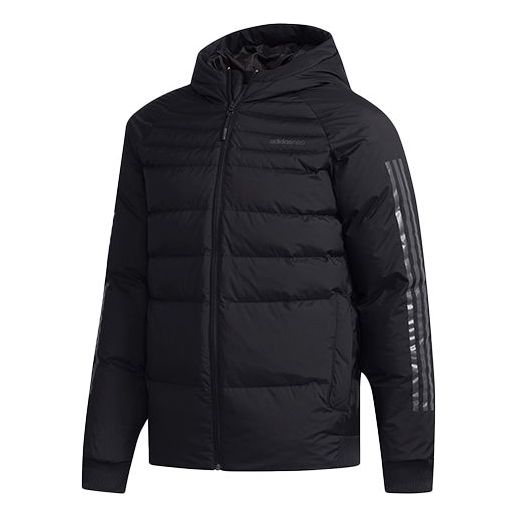 Puffer jakke adidas Originals Hooded Down Jacket Sort | DM2197