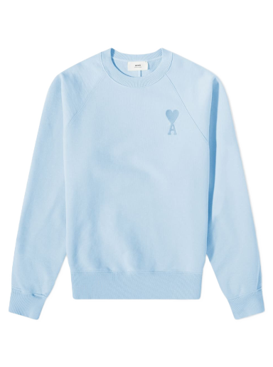 Sweatshirt AMI Tonal Heart Crew Sweat Blå | USW002-747450