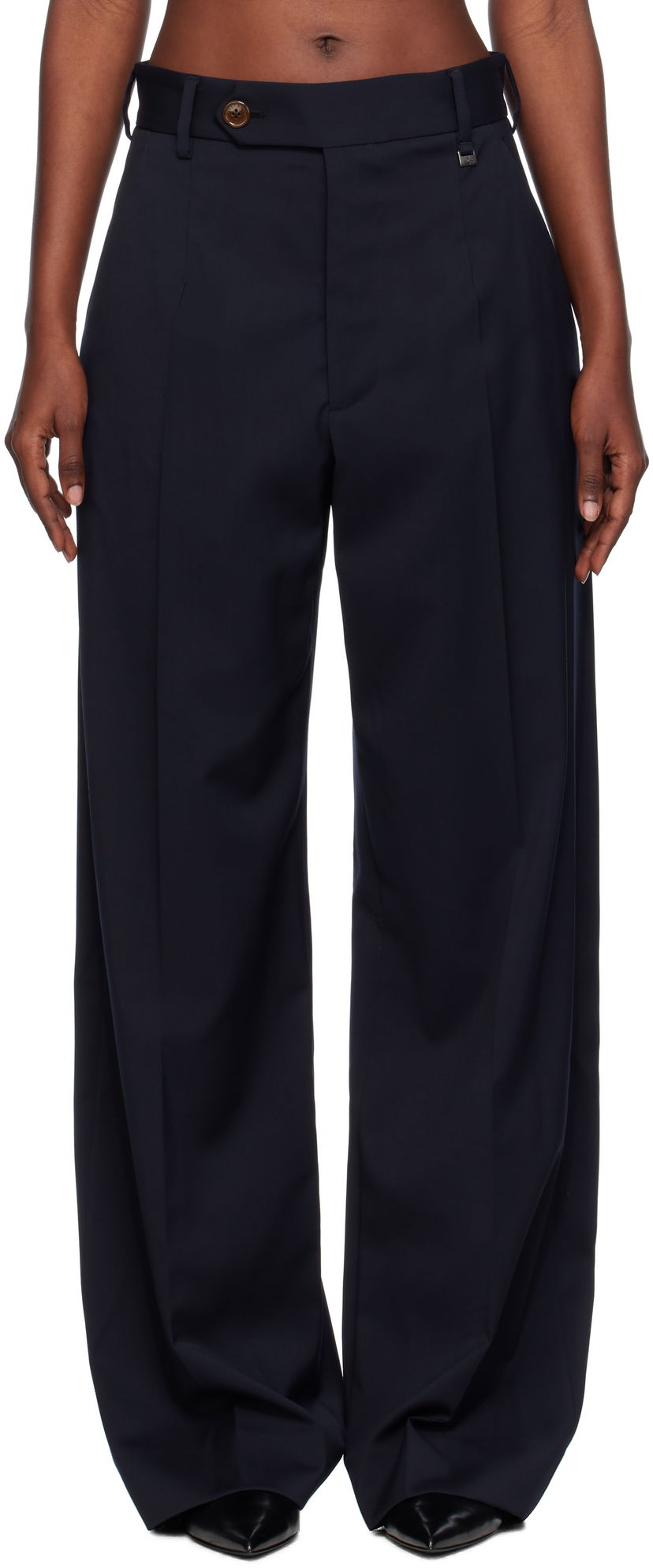 Bukser Vivienne Westwood Vivienne Westwood Lauren Wide-Leg Trousers Mørkeblå | 1F01000Z-W018V-