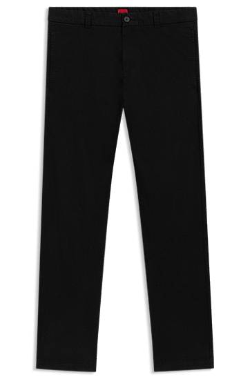 Bukser BOSS Slim-Fit Stretch-Cotton Gabardine Trousers Sort | 50530886, 0