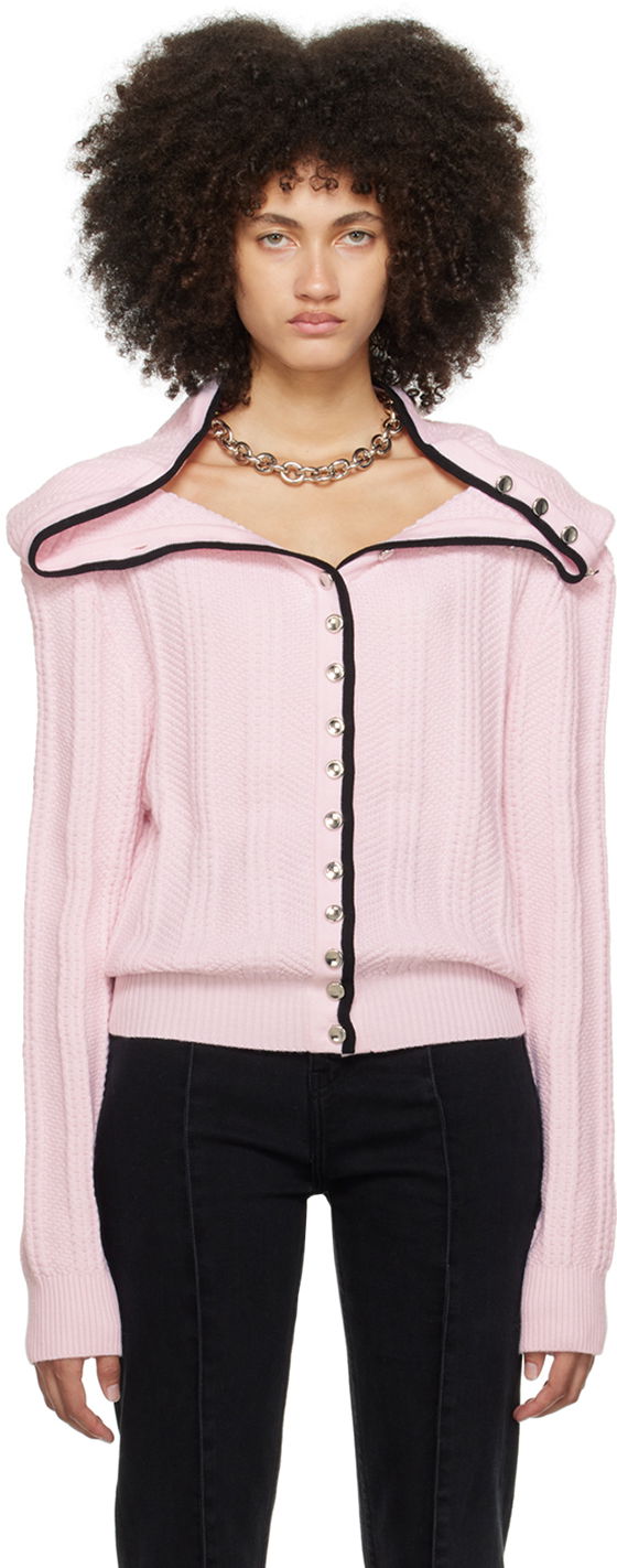 Sweater Y/PROJECT Pink Ruffle Necklace Cardigan Lyserød | WMCARDIGAN12-S25, 0