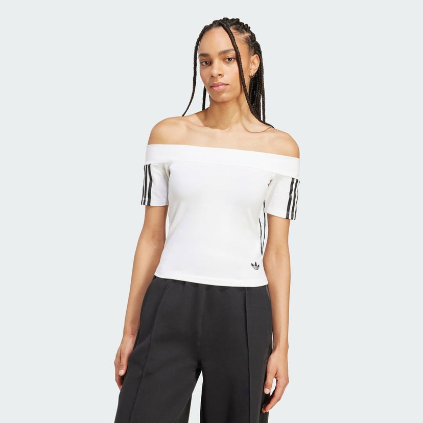 T-shirt adidas Performance Adicolor Bandeau Off-The-Shoulder Tee Hvid | JV9741