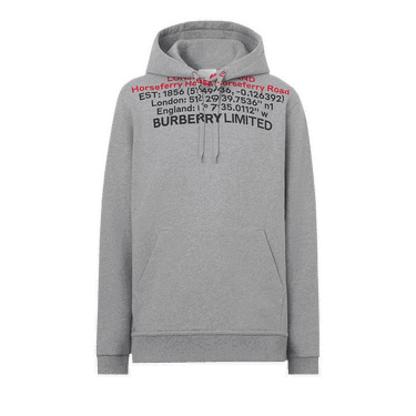 Sweatshirt Burberry Location Print Hoodie Grå | 8048283, 0