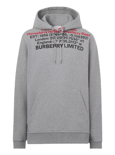 Sweatshirt Burberry Location Print Hoodie Grå | 8048283