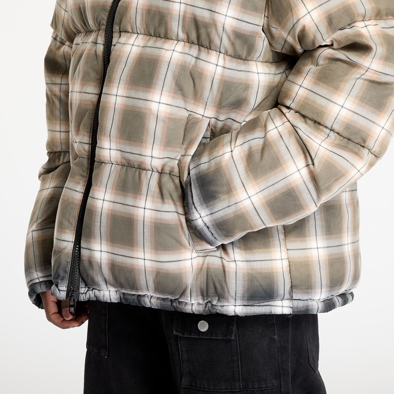 Puffer jakke Diesel Diesel W-Ravell Check Puffer Jacket Beige | A14514_0PITJ Black/ Violet, 1