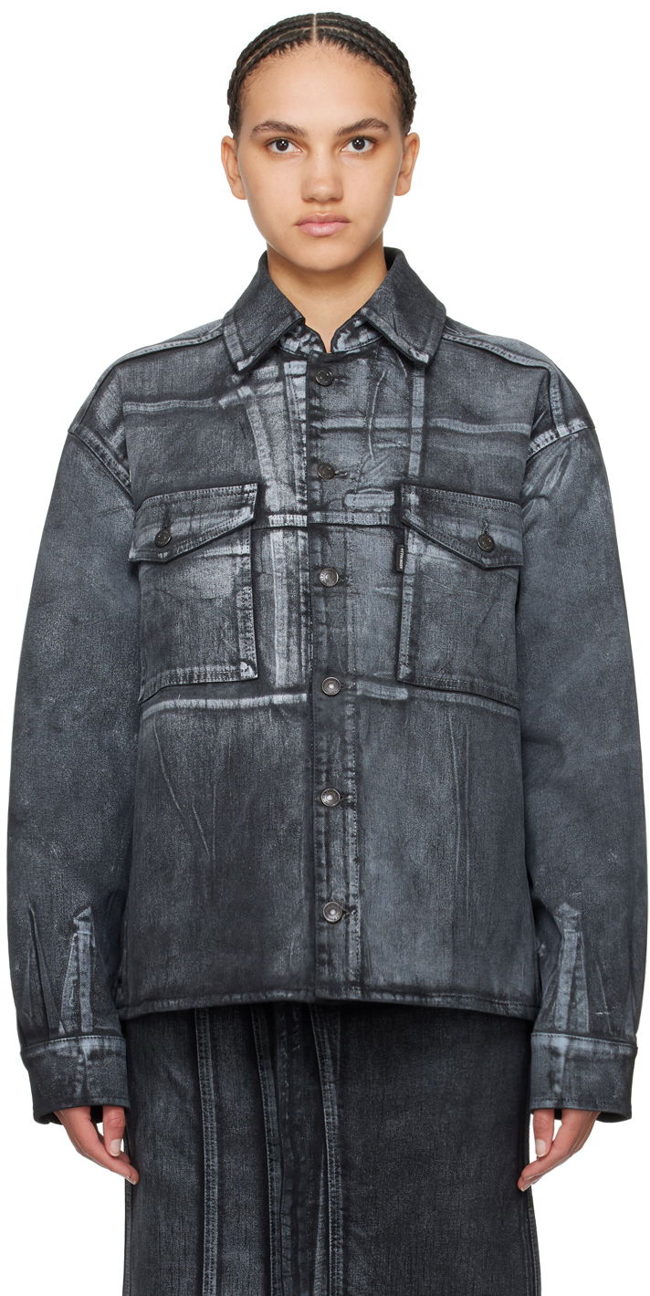 Jakke Ottolinger Ottolinger Printed Denim Jacket Grå | 1700412, 0