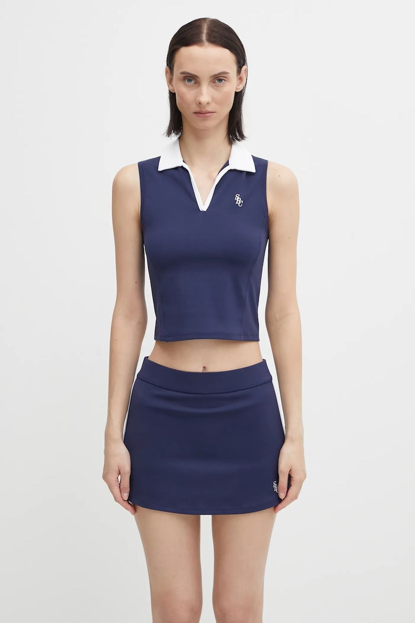 Polo skjorte Sporty & Rich Src Sports Sleeveless Cropped Polo Top Mørkeblå | TO024621302BL107
