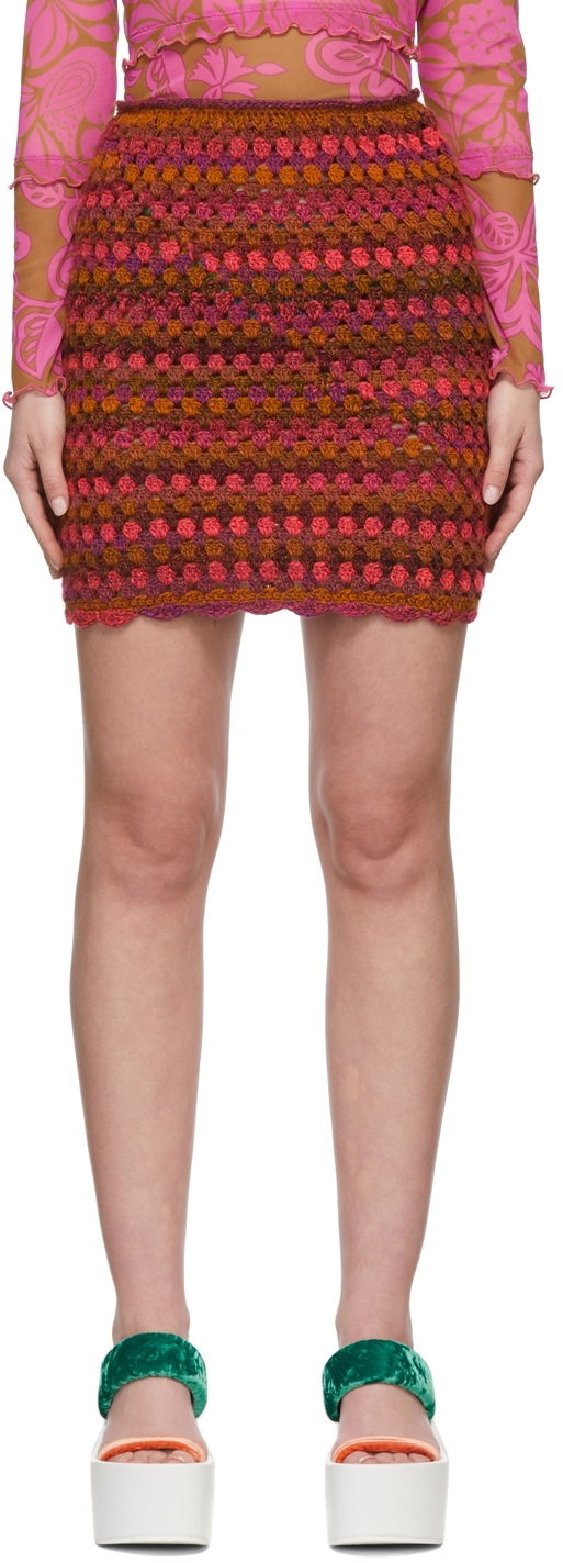 Nederdel Anna Sui Anna Sui Konry K Edition Ombre Crochet Miniskirt Flerfarvet | 222N10