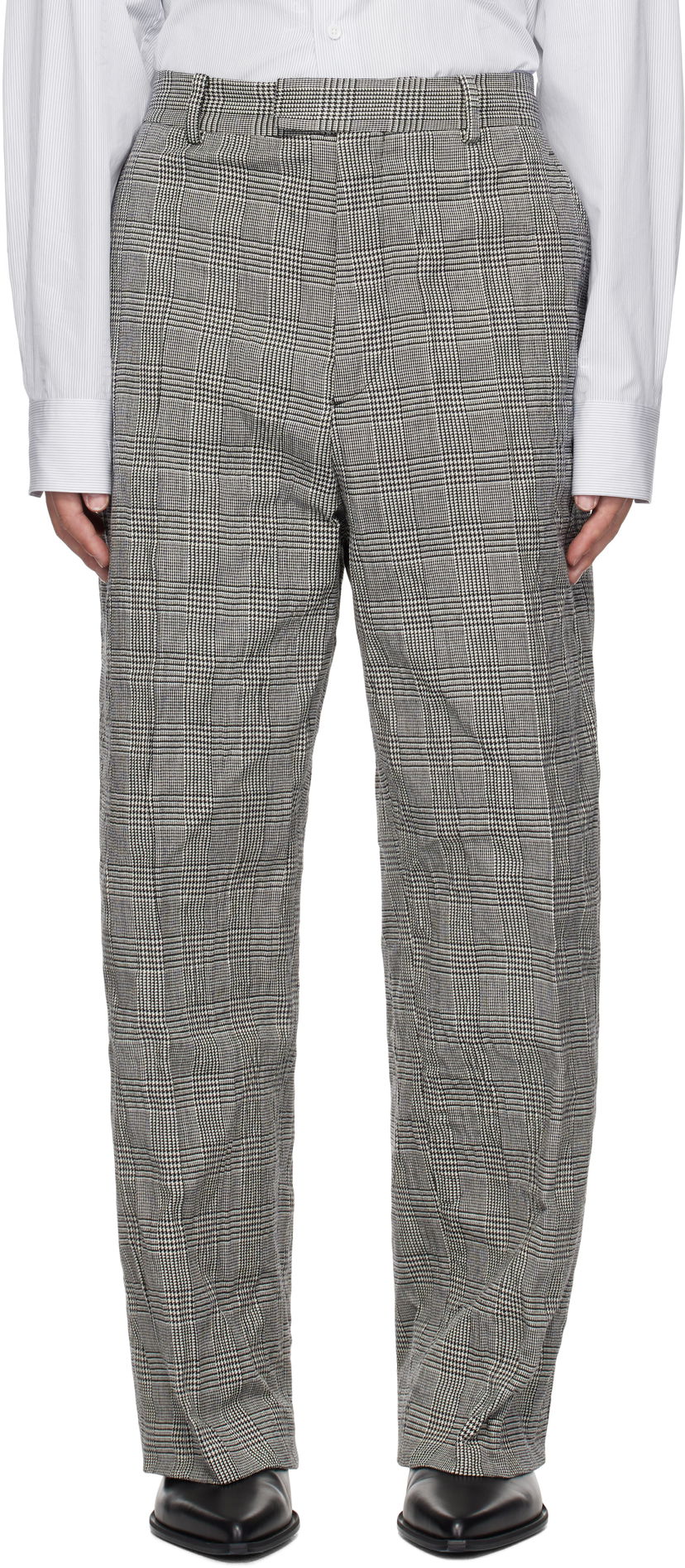 Bukser VETEMENTS Vetements Metalized Wrinkled Tailored Trousers Grå | UA66PA110G