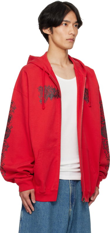 Sweatshirt VETEMENTS Vetements Cradle of Filth Oversized Zip-Up Hoodie Rød | UCF76ZU300R, 1