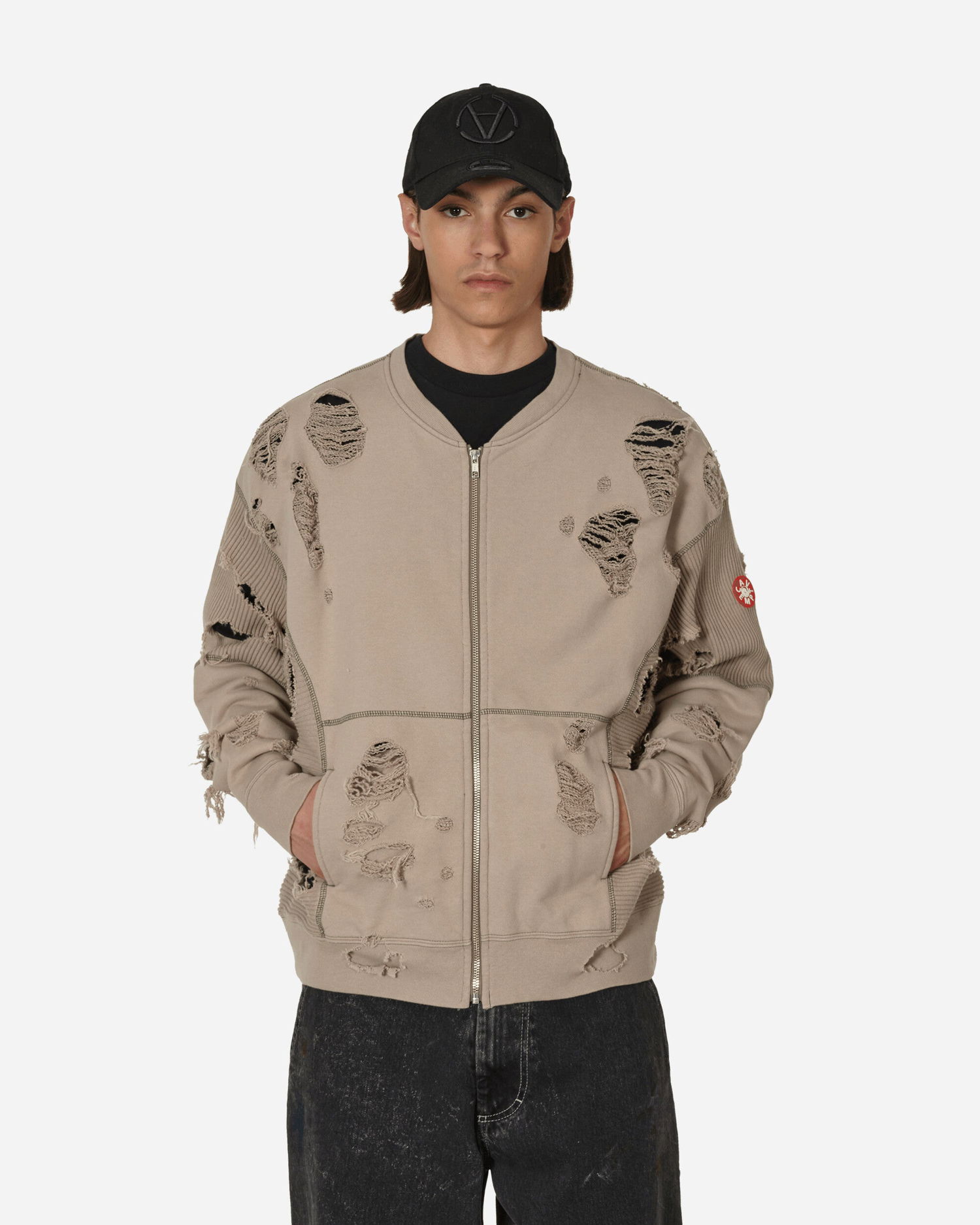 Sweatshirt Cav Empt Plague Wide Rib Cut Zip Sweat Beige | CES23CS15 001, 0