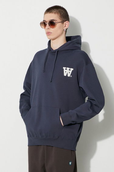 Sweatshirt WOOD WOOD Wood Wood Cass AA Moss Embroidery Hoodie Mørkeblå | 10285606.2424, 3