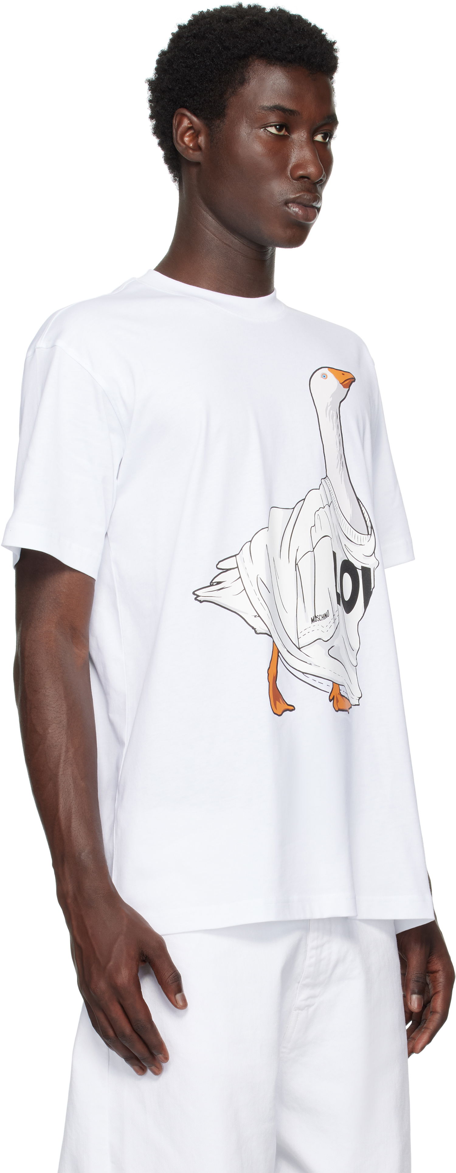 T-shirt Moschino Moschino Goose Graphic Organic Cotton T-Shirt Hvid | 252ZZ071152411001, 1