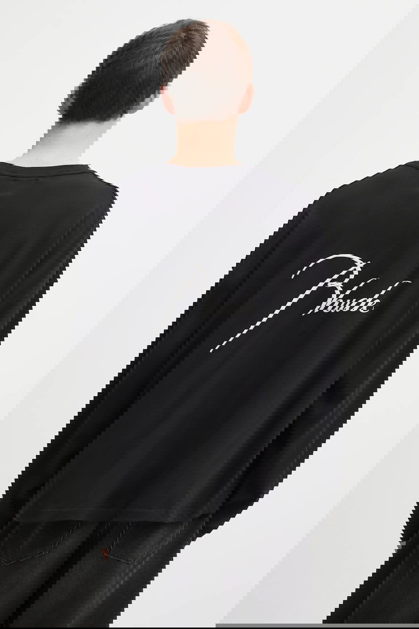 T-shirt Rhude Classique reverse Cotton Long-Sleeve T-Shirt Sort | RHFW25TT10012, 0