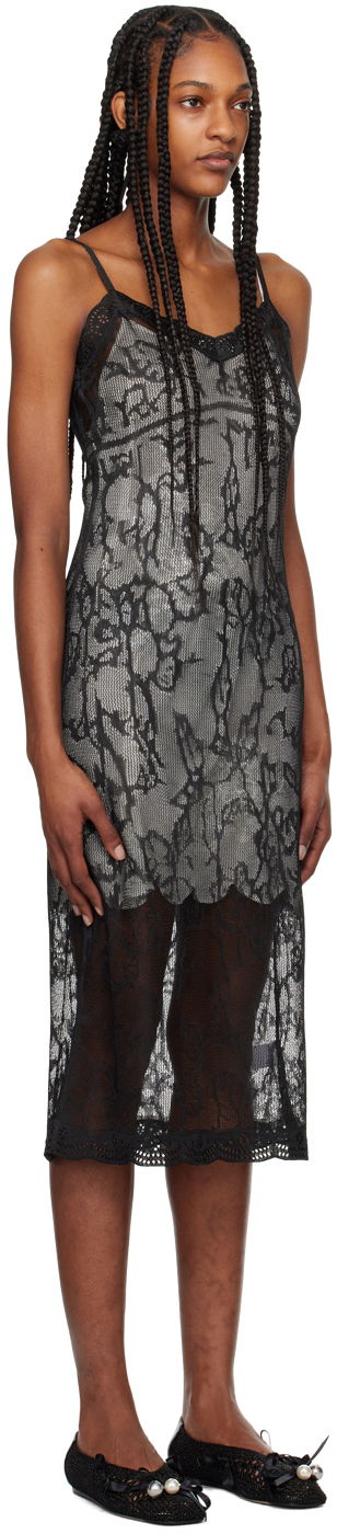 Kjole Simone Rocha Simone Rocha Floral Lace Midi Slip Dress Lyserød | SHMK3 0645, 4