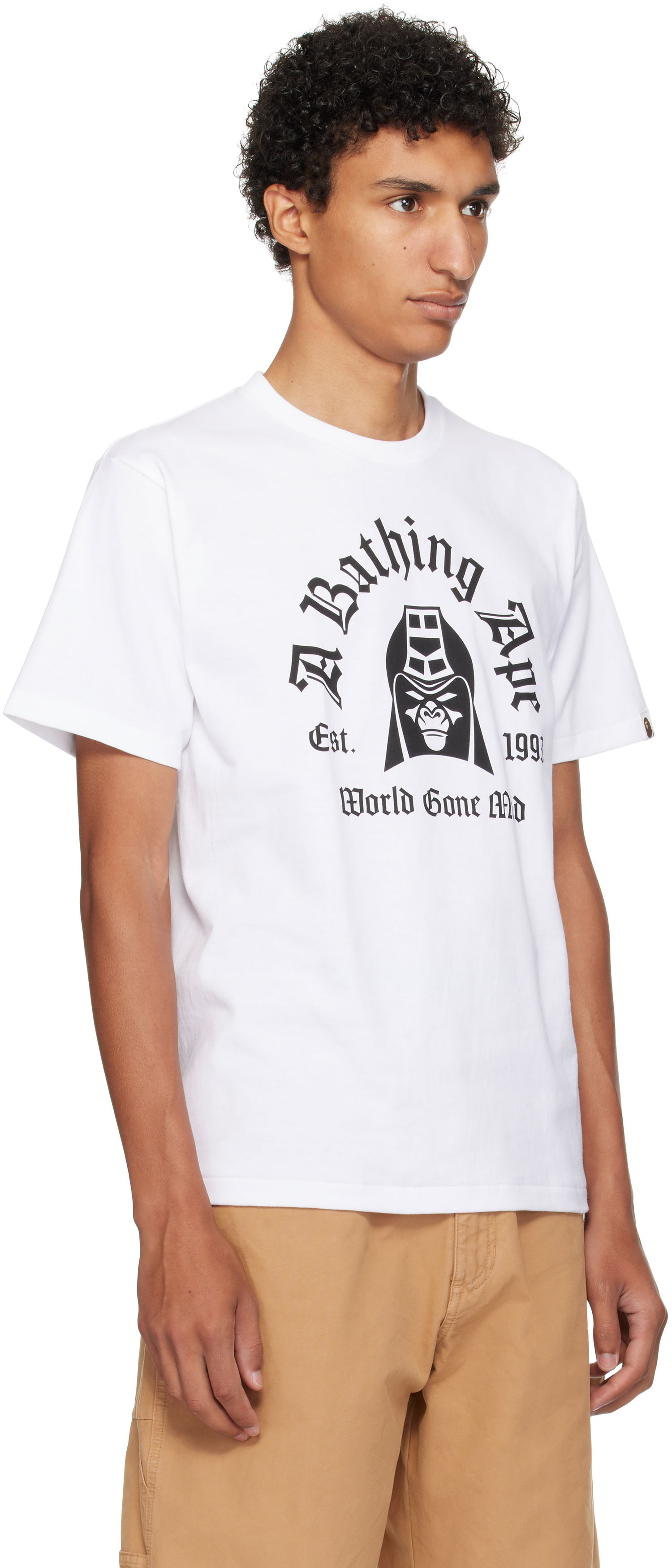 T-shirt BAPE Printed Mad General College T-Shirt Hvid | 001TEL301059M, 1