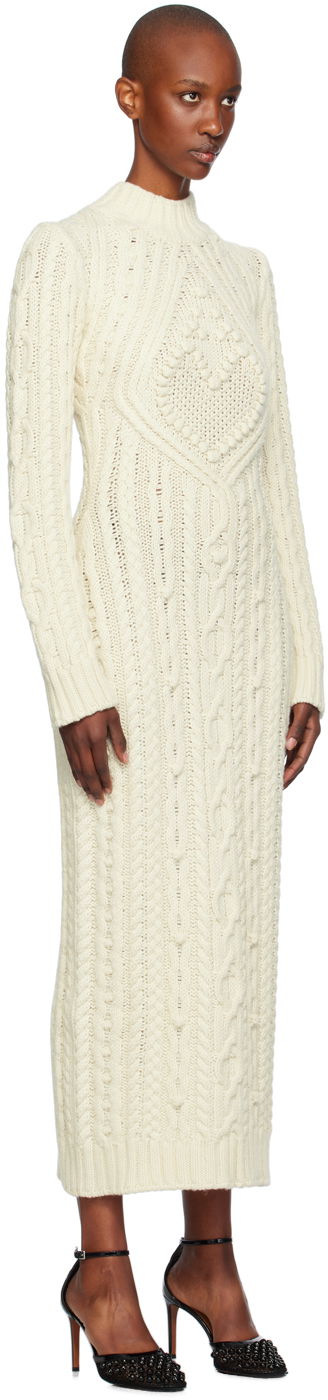 Kjole Jean Paul Gaultier Jean Paul Gaultier Cable Knit Maxi Dress Hvid | 24/31-F-RO241-M080-64, 1