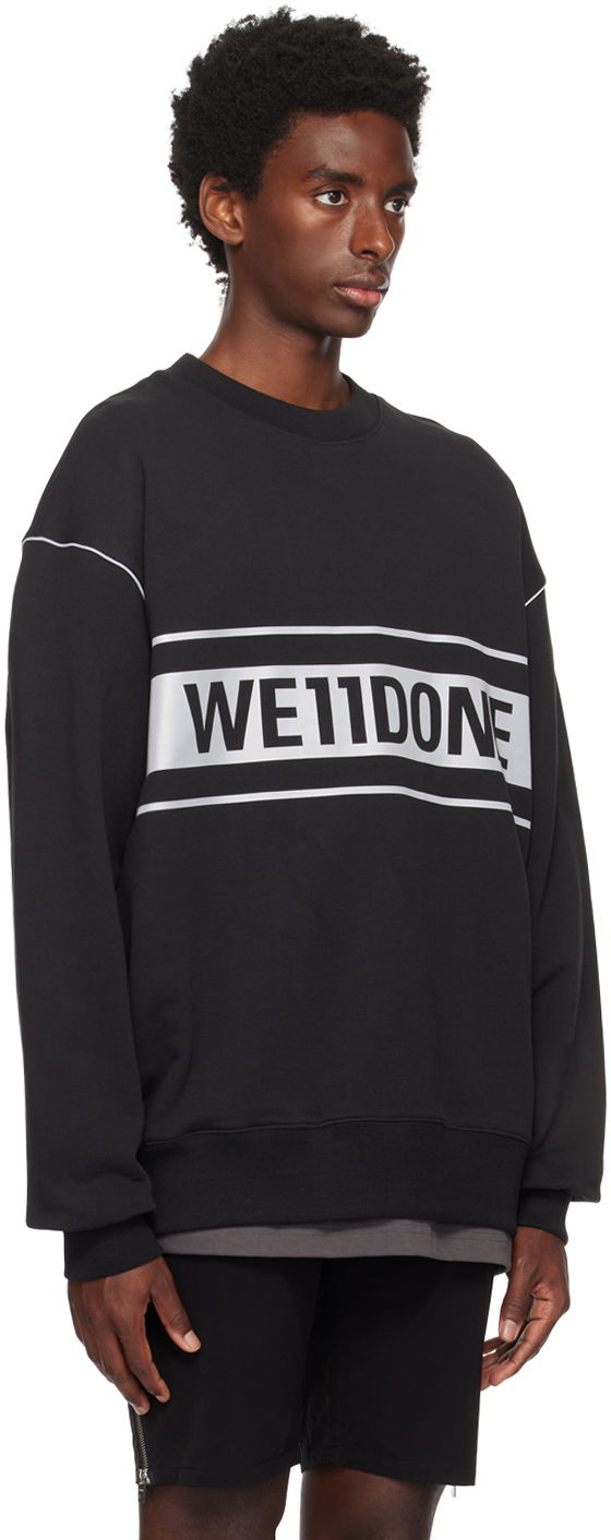 Sweatshirt We11done Men's Reflective Stripe Sweatshirt Sort | WD-SS5-19-048-BK, 1