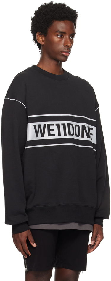 Sweatshirt We11done Men's Reflective Stripe Sweatshirt Sort | WD-SS5-19-048-BK, 1