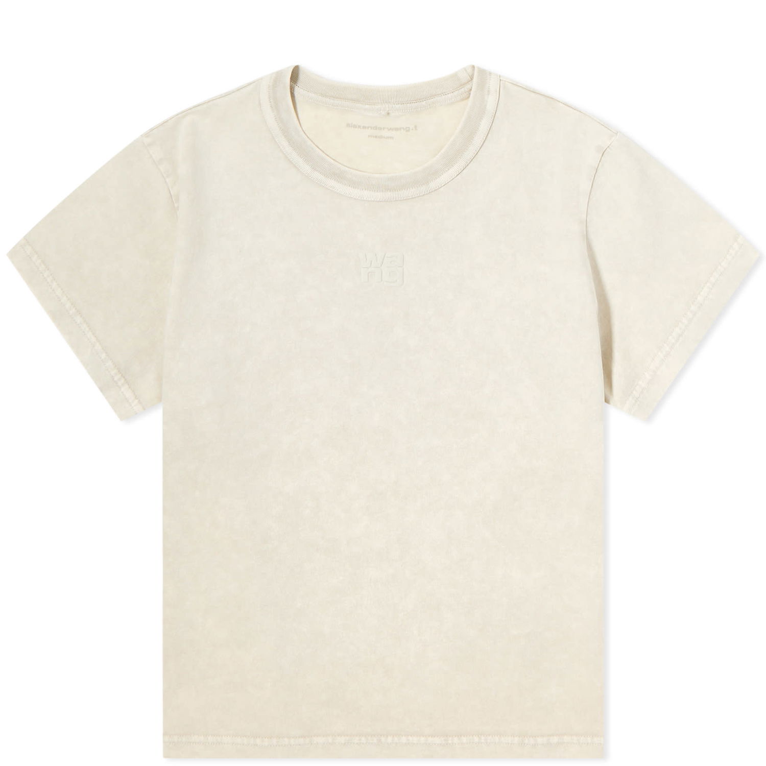 T-shirt Alexander Wang Puff Paint Logo Essential Shrunken Tee Beige | 4CC3221358-078, 0