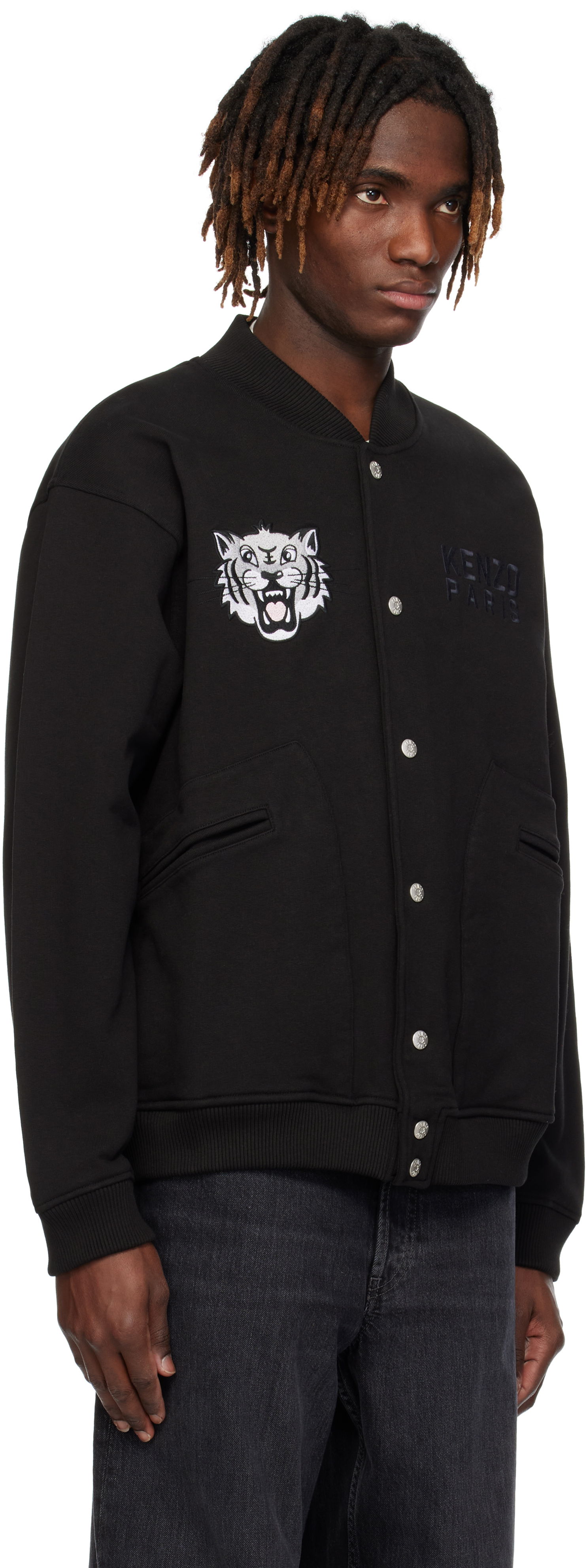 Bomberjakke KENZO Kenzo Paris 'Happy Tiger' Embroidered Bomber Jacket Sort | FF55BL1244MT, 1