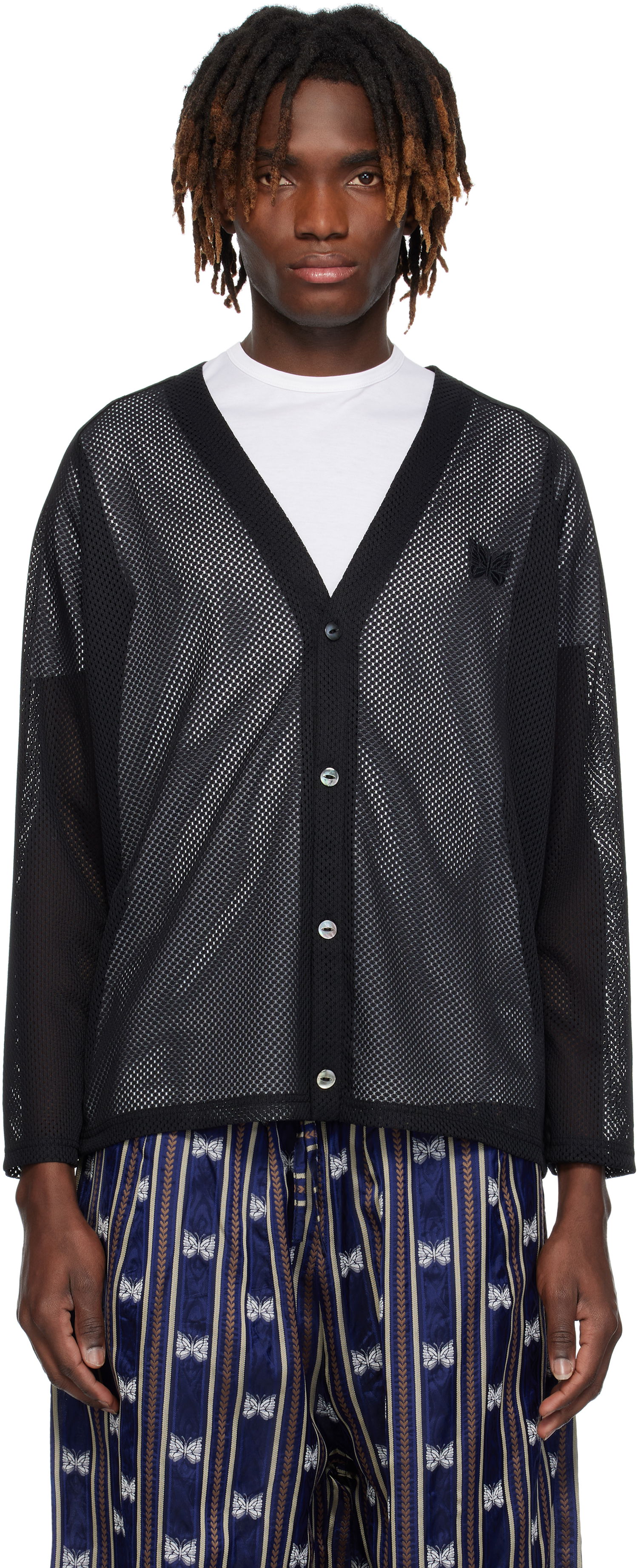 Sweater Needles NEEDLES Mesh Cardigan Sort | QV344, 0