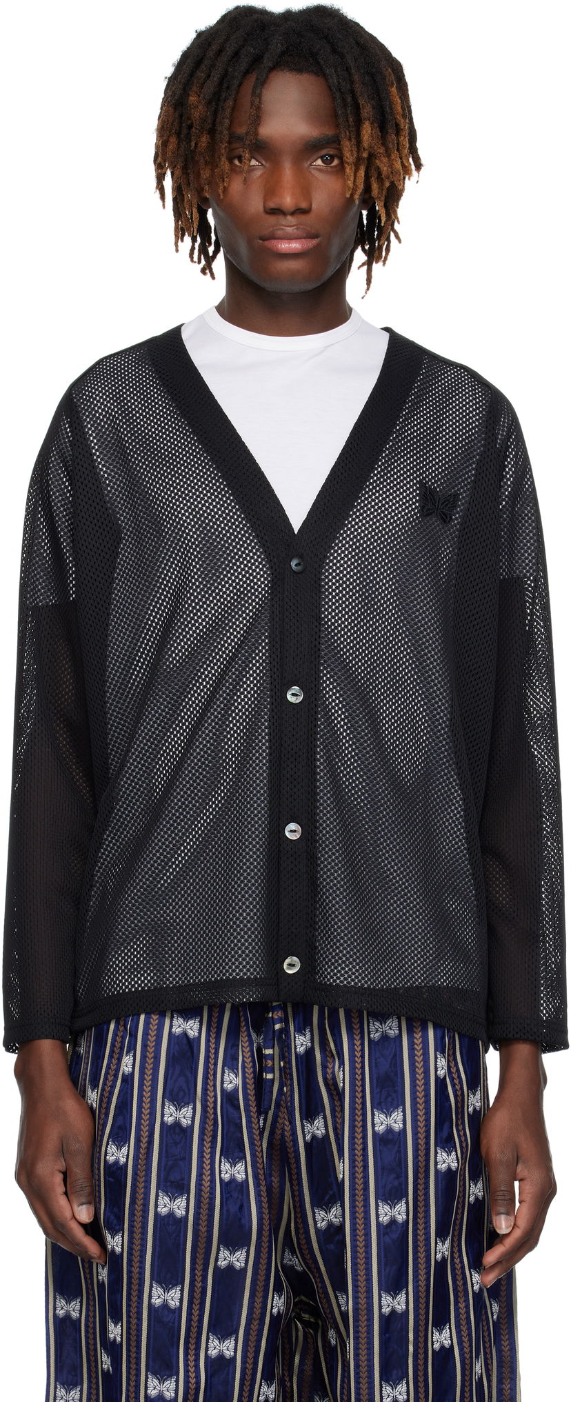 Sweater Needles NEEDLES Mesh Cardigan Sort | QV344