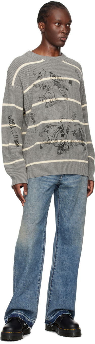 Sweater R13 R13 Striped Boyfriend Sweater Grå | R13MY231-Y148B, 3
