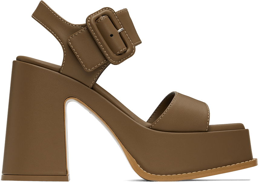 Sneakers og sko Stella McCartney Skyla Buckled Platform Sandals Brun | 810394AP0AL0, 0